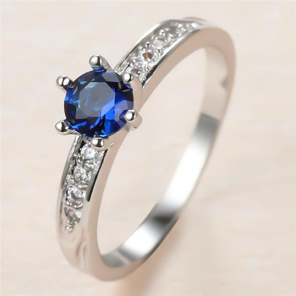 wedding rings charm male female blue crystal stone ring simple silver color for women men vintage round zircon engagement, Slivery;golden 
wedding rings charm male female blue crystal stone ring simple silver color for women men vintage round zircon engagement, Slivery;golden