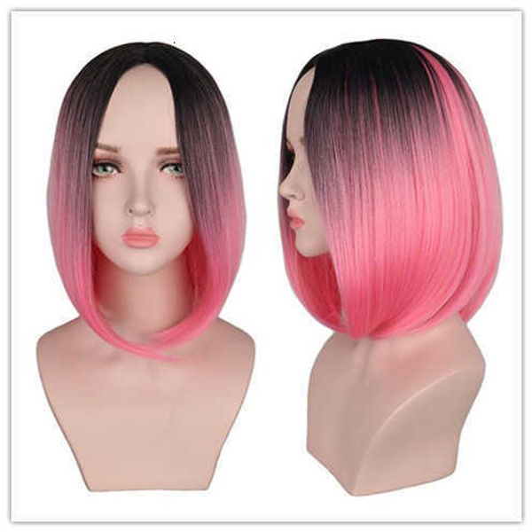 dyed wig female bobhead selling hair bobo head women's short medium wig black gradient powder
dyed wig female bobhead selling hair bobo head women's short medium wig black gradient powder