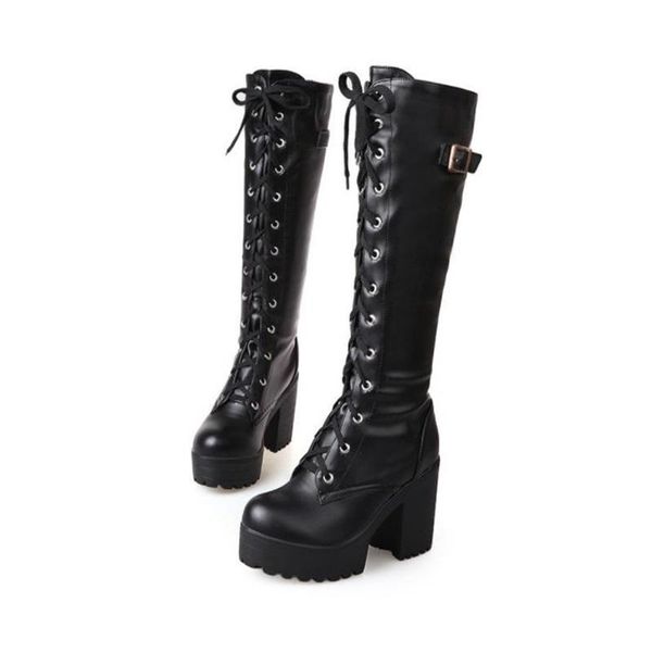 boots 2021 european and american viscose shoes women's round toe thick-soled lace-up knight high-tube fashion single, Black
boots 2021 european and american viscose shoes women's round toe thick-soled lace-up knight high-tube fashion single, Black