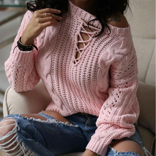 women's sweaters off-shoulder knitted sweater ladies twist hollow drawstring fashion pullover women loose casual long sleeve streetwear, White;black
women's sweaters off-shoulder knitted sweater ladies twist hollow drawstring fashion pullover women loose casual long sleeve streetwear, White;black