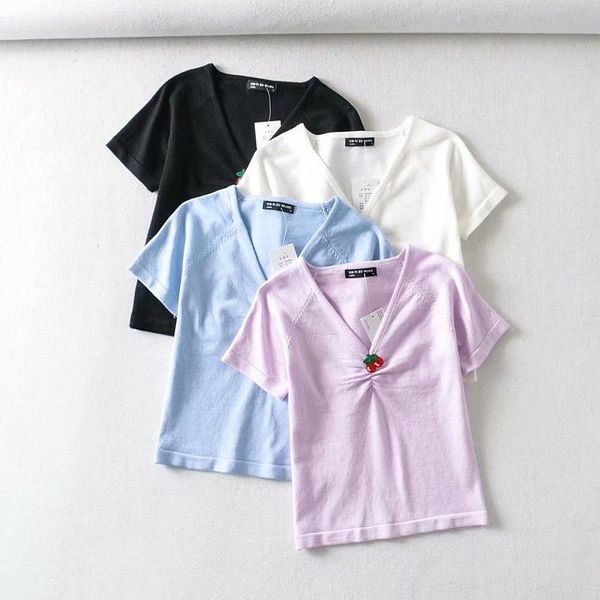 t shirt 2021 summer fashion pullover v-neck short sleeve slim fit women's knitted, White
t shirt 2021 summer fashion pullover v-neck short sleeve slim fit women's knitted, White