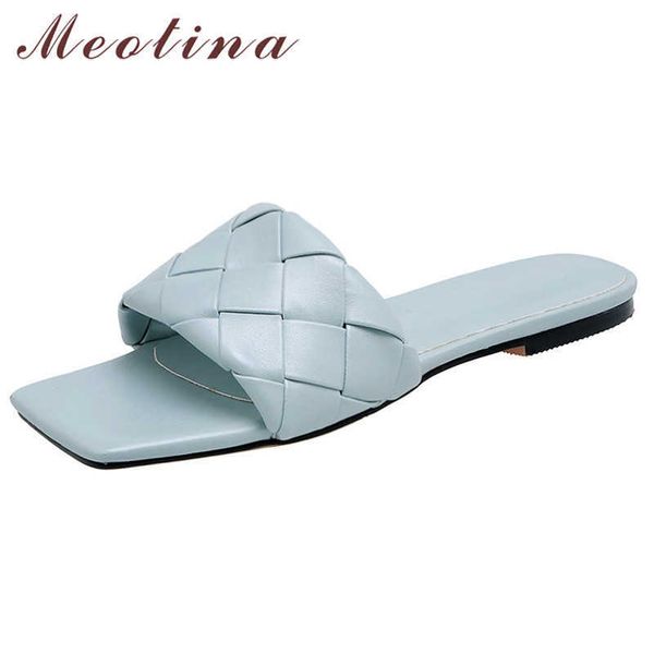 meotina shoes women flat slippers square toe fashion slides ladies summer causal female sandals black blue white large size 3-9 210608
meotina shoes women flat slippers square toe fashion slides ladies summer causal female sandals black blue white large size 3-9 210608