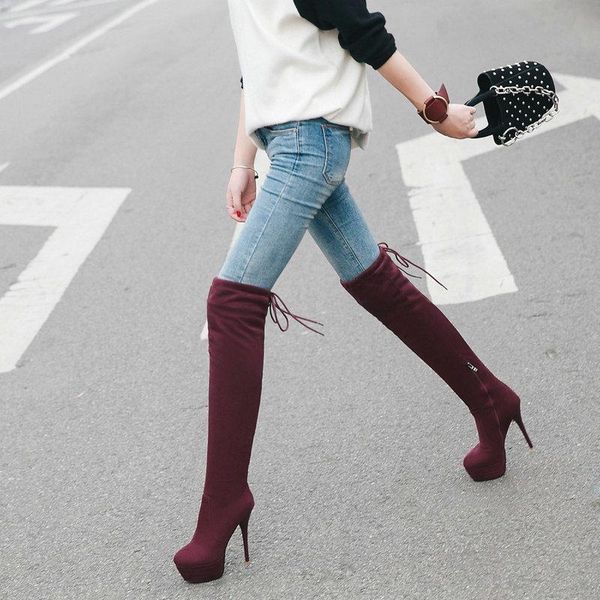 boots stretch flock autumn winter thin high heels prom party shoes woman est women over the knee, Black
boots stretch flock autumn winter thin high heels prom party shoes woman est women over the knee, Black