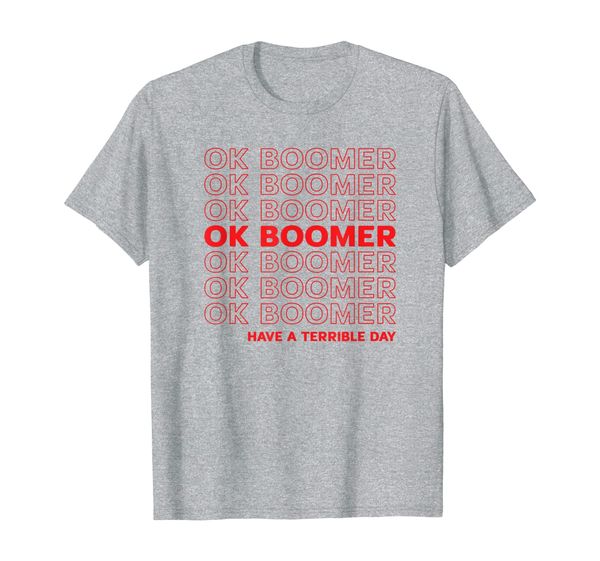 ok boomer funny trending millennial meme t-shirt, White;black
ok boomer funny trending millennial meme t-shirt, White;black