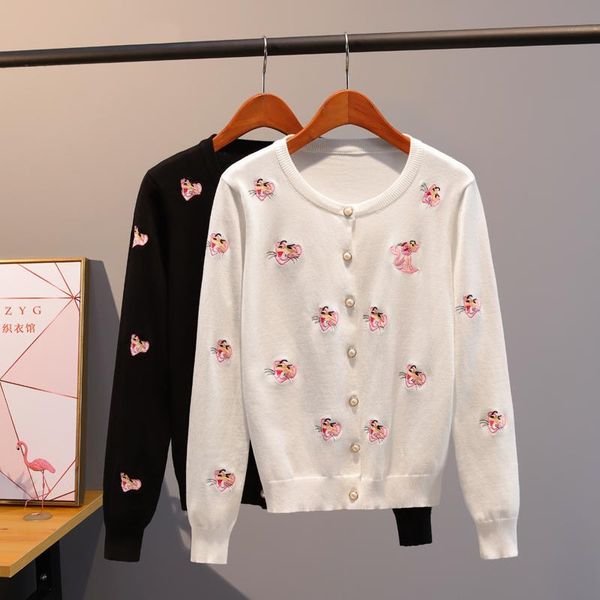 women's knits & tees round neck embroidered cardigan short knitted cotton coat slim pearl button small fragrance korean sweater wear, White
women's knits & tees round neck embroidered cardigan short knitted cotton coat slim pearl button small fragrance korean sweater wear, White