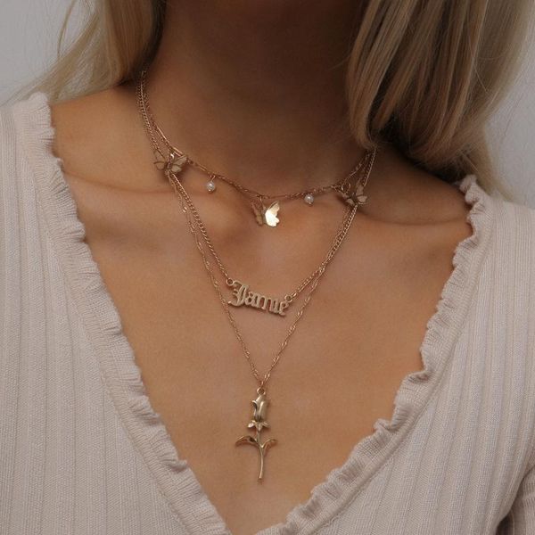 pendant necklaces 2021 women's jewelry personalized floral hollow letter necklace retro mix and match ins rose butterfly party gift, Silver
pendant necklaces 2021 women's jewelry personalized floral hollow letter necklace retro mix and match ins rose butterfly party gift, Silver