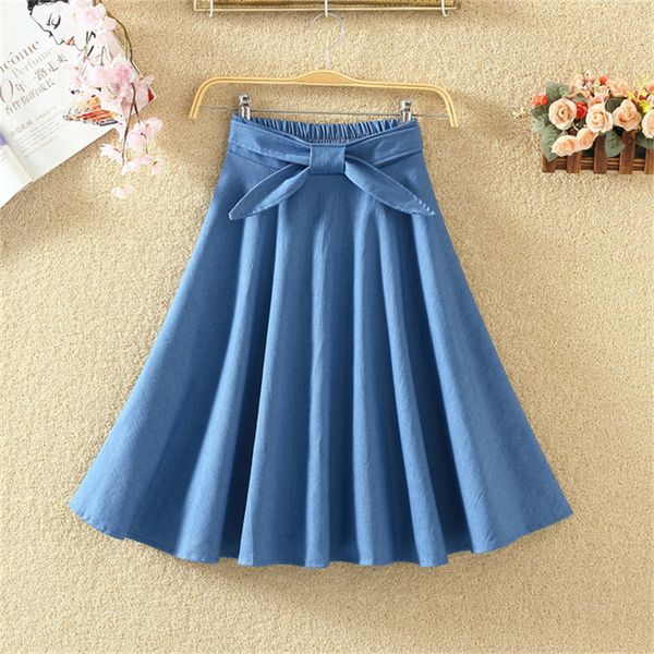 2021 new women's denim skirts summer korean bow elastic high waist a-line elegant female student long midi cowboy skirt y384 1a9n, Black;gray
2021 new women's denim skirts summer korean bow elastic high waist a-line elegant female student long midi cowboy skirt y384 1a9n, Black;gray