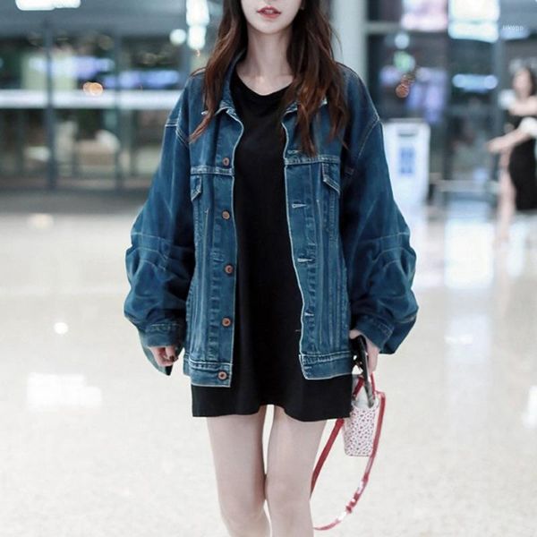 women's jackets women oversized jeans jacket long coat 2021 fall flare sleeve turn down collar womens single breasted loose1, Black;brown
women's jackets women oversized jeans jacket long coat 2021 fall flare sleeve turn down collar womens single breasted loose1, Black;brown