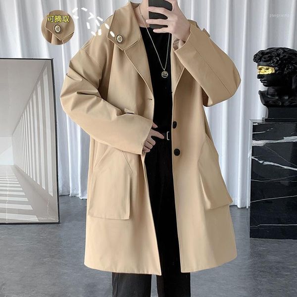 men's trench coats 2021 autumn and winter youth loose large size korean mid-length windbreaker fashionable casual khaki/black, Tan;black
men's trench coats 2021 autumn and winter youth loose large size korean mid-length windbreaker fashionable casual khaki/black, Tan;black