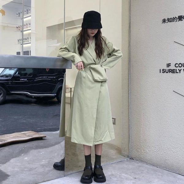 women's trench coats 2021 spring autumn woman loose simple casual temperament aesthetic elegant all-match fashion office lady, Tan;black
women's trench coats 2021 spring autumn woman loose simple casual temperament aesthetic elegant all-match fashion office lady, Tan;black