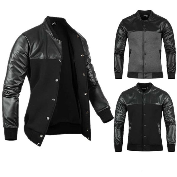 new fashion and leisure men's british color jacket with pu matching collar, Black
new fashion and leisure men's british color jacket with pu matching collar, Black