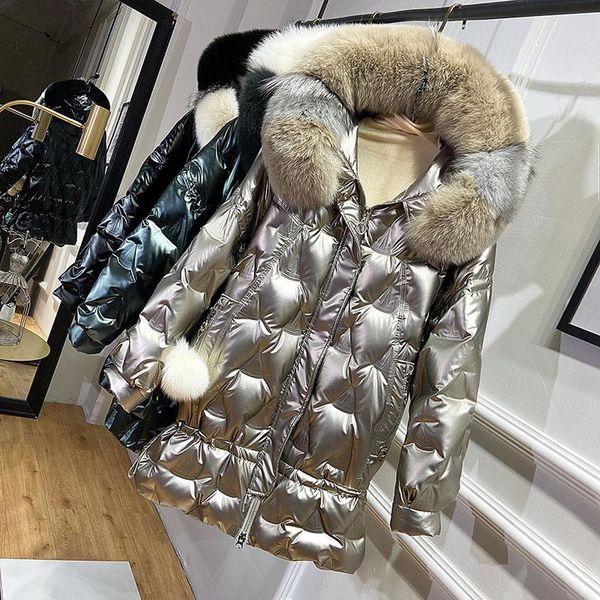women's down & parkas 2021 women glossy winter fur collar oversize long coat big female thick warm hooded white duck jacket parka, Black
women's down & parkas 2021 women glossy winter fur collar oversize long coat big female thick warm hooded white duck jacket parka, Black