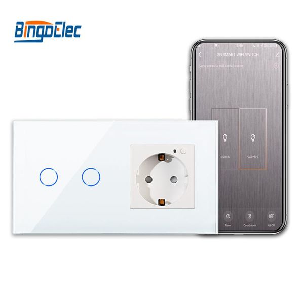 smart home control bingoelec wifi app switch touch with 16a eu standard wall electric power socket plug crystal glass panel 1-3gang no logo
smart home control bingoelec wifi app switch touch with 16a eu standard wall electric power socket plug crystal glass panel 1-3gang no logo