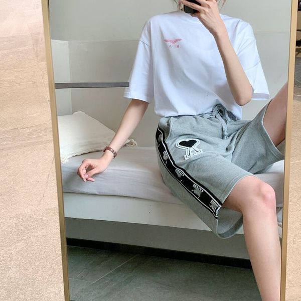 luxury design am peach heart letter embroidered ribbon shorts women's summer lovers loose terry casual capris a1, White;black
luxury design am peach heart letter embroidered ribbon shorts women's summer lovers loose terry casual capris a1, White;black