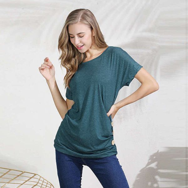 round loose solid color neck and thin new t-shirt for women in summer 2019, Black;gray
round loose solid color neck and thin new t-shirt for women in summer 2019, Black;gray