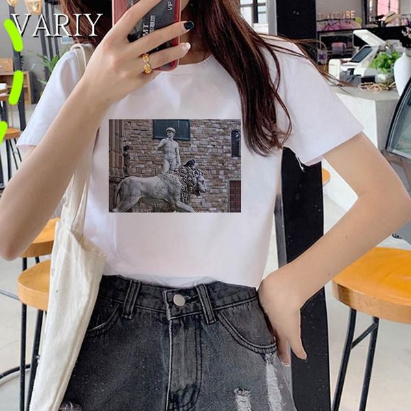 women's t-shirt david sculpture women vintage vogue shirts for ullzang graphic tees tshirts funny t shirt, White
women's t-shirt david sculpture women vintage vogue shirts for ullzang graphic tees tshirts funny t shirt, White
