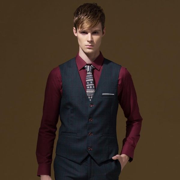 men's vests men formal suits young man super slim deep green plaid autumn winter v-neck single breasted vest business wedding groom, Black;white
men's vests men formal suits young man super slim deep green plaid autumn winter v-neck single breasted vest business wedding groom, Black;white