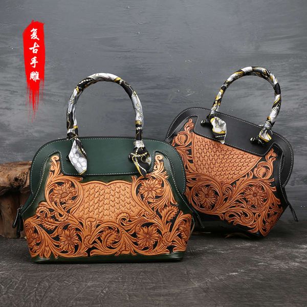 leather carving women's handbag genuine leather dumpling embossed one shoulder slant across women
leather carving women's handbag genuine leather dumpling embossed one shoulder slant across women
