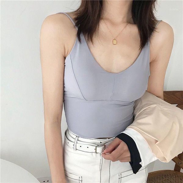 camisoles & tanks women 2021 summer fashion ice silk thin camisole female slim bra underwear solid color short vest e218, Black;white
camisoles & tanks women 2021 summer fashion ice silk thin camisole female slim bra underwear solid color short vest e218, Black;white