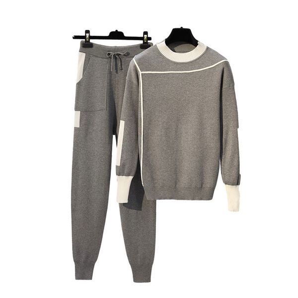 women's tracksuits ensemble of two parts, long sleeve jumpers knitted or crocheted, sweater vest, casual, patchwork, + pants, women�, Gray
women's tracksuits ensemble of two parts, long sleeve jumpers knitted or crocheted, sweater vest, casual, patchwork, + pants, women�, Gray