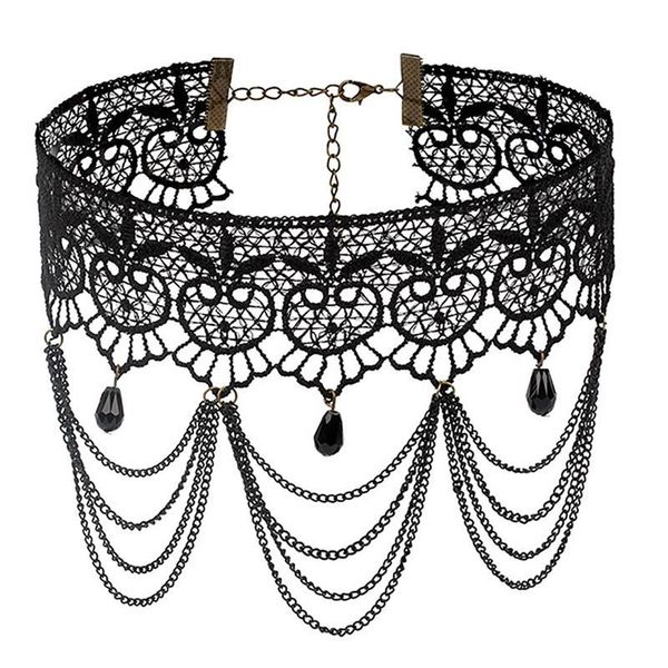 pendant necklaces 1pc vintage bead decor choker gothic style lace necklace classic clavicle for women girls jewelry accessories, Silver
pendant necklaces 1pc vintage bead decor choker gothic style lace necklace classic clavicle for women girls jewelry accessories, Silver