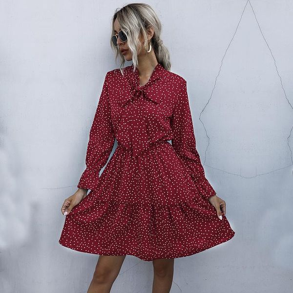 casual dresses women chiffon dot printed dress ladies butterfly collar long sleeve a line 2021 fashion autumn elegant ruffle, Black;gray
casual dresses women chiffon dot printed dress ladies butterfly collar long sleeve a line 2021 fashion autumn elegant ruffle, Black;gray
