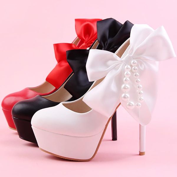 dress shoes platform high heels 14cm women wedding red white black pearl chain ribbon bow bride stiletto pumps ladies party
dress shoes platform high heels 14cm women wedding red white black pearl chain ribbon bow bride stiletto pumps ladies party