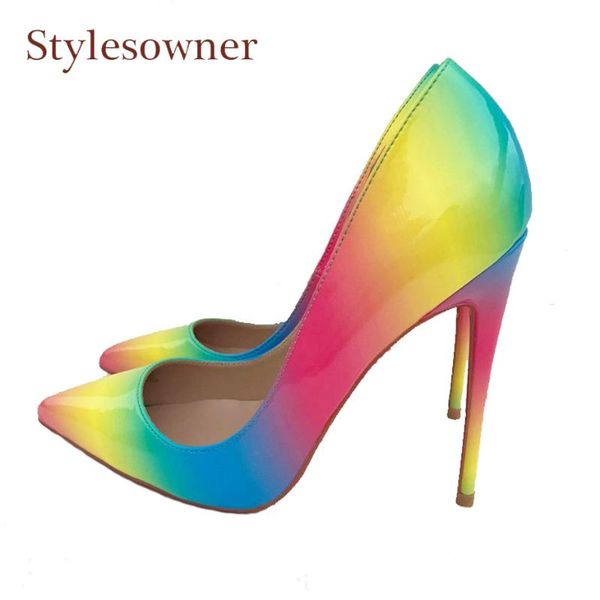 stylesowner large size 34-43 women pumps pointed toe 12cm 10cm 8cm thin heel shallow rainbow print ladies dress party shoes, Black
stylesowner large size 34-43 women pumps pointed toe 12cm 10cm 8cm thin heel shallow rainbow print ladies dress party shoes, Black