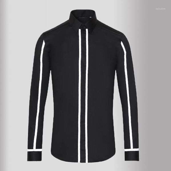 webbing mens shirts luxury long sleeve dress slim fit casual male plus size men's, White;black
webbing mens shirts luxury long sleeve dress slim fit casual male plus size men's, White;black