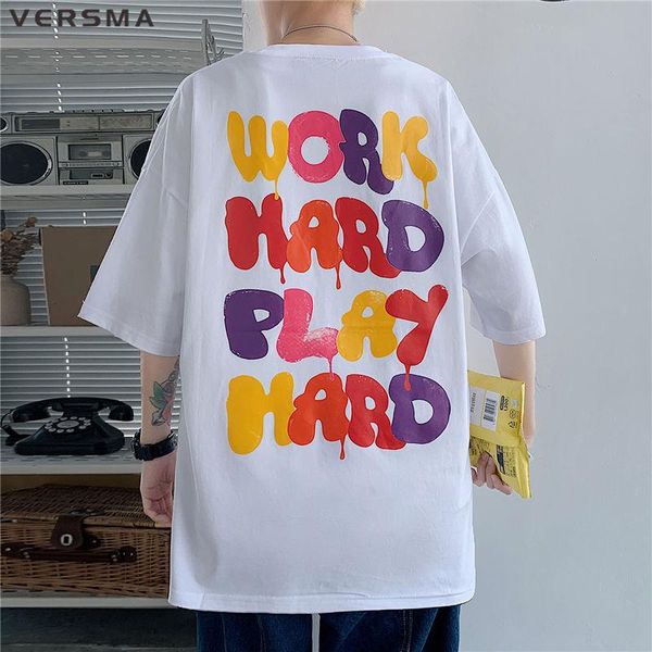 men's t-shirts versma korean ulzzang colorful graffiti letter print t-shirt men hip hop streetwear vintage short sleeve tshirt drop, White;black
men's t-shirts versma korean ulzzang colorful graffiti letter print t-shirt men hip hop streetwear vintage short sleeve tshirt drop, White;black