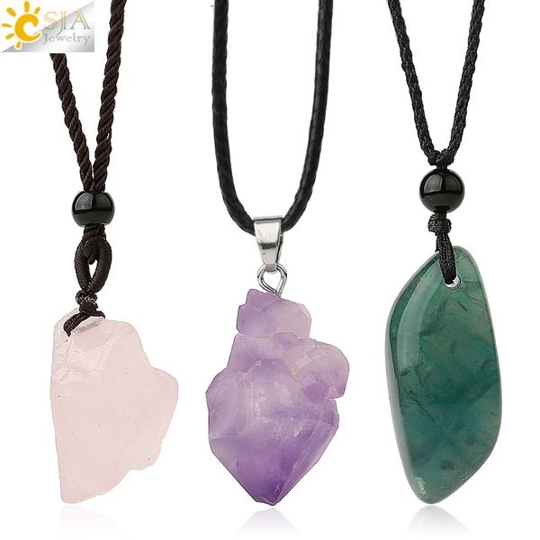 necklaces pendants csja irregular natural healing stone necklace pink quartz fluorite purple crystal for women men jewelry g522, Silver
necklaces pendants csja irregular natural healing stone necklace pink quartz fluorite purple crystal for women men jewelry g522, Silver