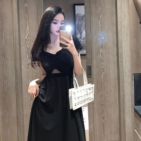 casual dresses 630 # to film the spot summer hepburn wind french dew belly dress with short sleeves long in black, Black;gray
casual dresses 630 # to film the spot summer hepburn wind french dew belly dress with short sleeves long in black, Black;gray