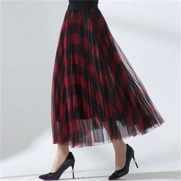 red plaid elastic pleated spring gauze new winter women's a-line medium length skirt, Black;gray
red plaid elastic pleated spring gauze new winter women's a-line medium length skirt, Black;gray