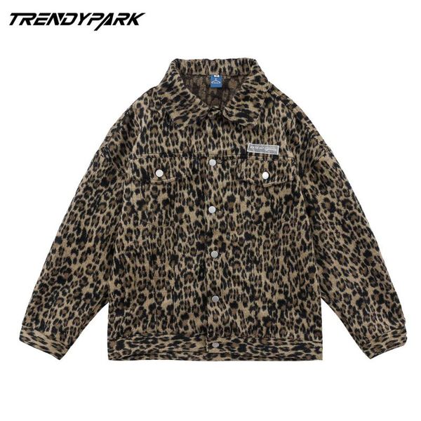 men's jackets jacket streetwear vintage leopard print 2021 spring autumn harajuku business casual soft single breasted coat men, Black;brown
men's jackets jacket streetwear vintage leopard print 2021 spring autumn harajuku business casual soft single breasted coat men, Black;brown
