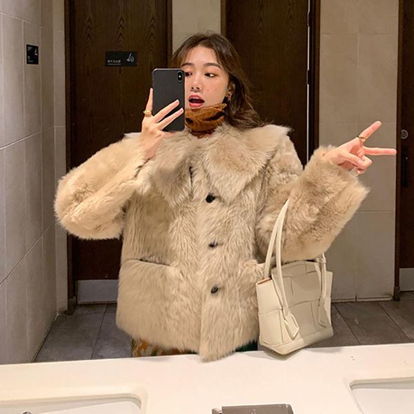 women's fur & faux 2021 women autumn winter fashion short jackets female casual single breasted coats ladies solid warm overcoats m680, Black
women's fur & faux 2021 women autumn winter fashion short jackets female casual single breasted coats ladies solid warm overcoats m680, Black