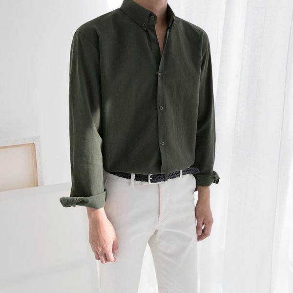 men's casual shirts lapel shirt fall long-sleeved single-breasted solid color, White;black
men's casual shirts lapel shirt fall long-sleeved single-breasted solid color, White;black