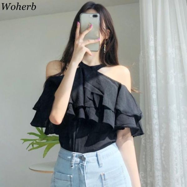 women's blouses & shirts woherb women blouse 2021 summer korean chic lady o neck pullover chiffon sweet double layer ruffle off-shoulde, White
women's blouses & shirts woherb women blouse 2021 summer korean chic lady o neck pullover chiffon sweet double layer ruffle off-shoulde, White