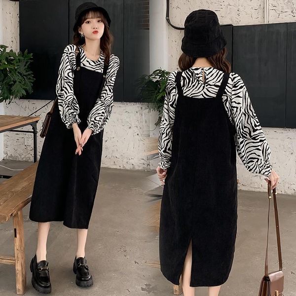 maternity dresses 7056# autumn korean fashion bib dress sets zebra shirt sling suits clothes for pregnant women chic ins pregnancy, White
maternity dresses 7056# autumn korean fashion bib dress sets zebra shirt sling suits clothes for pregnant women chic ins pregnancy, White