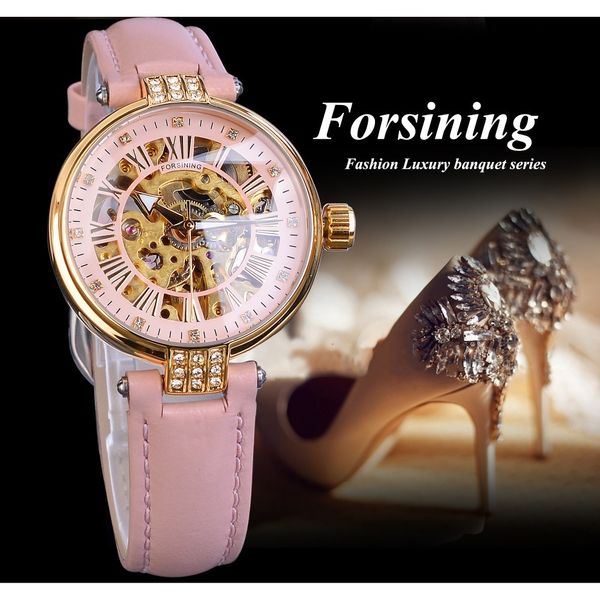 forsining transparent pink lady diamond display women skeleton automatic mechanical wrist watches brand luxury clock relogio, Slivery;brown
forsining transparent pink lady diamond display women skeleton automatic mechanical wrist watches brand luxury clock relogio, Slivery;brown