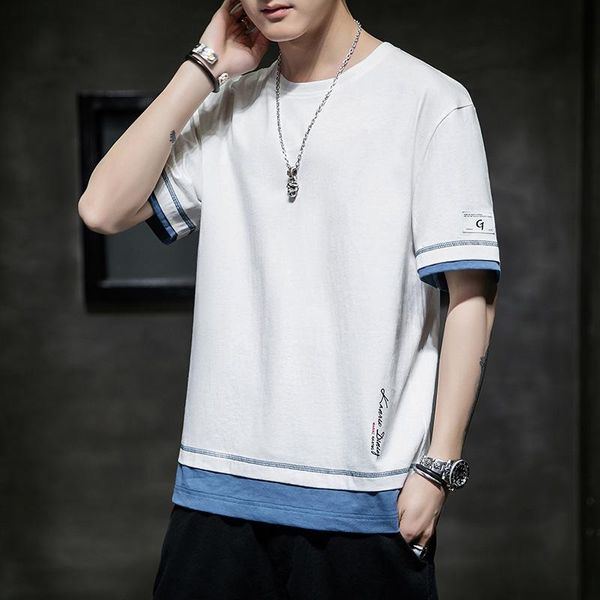 men's casual shirts 2021 summer short sleeve t-shirt trend loose pure cotton half fashion brand, White;black
men's casual shirts 2021 summer short sleeve t-shirt trend loose pure cotton half fashion brand, White;black