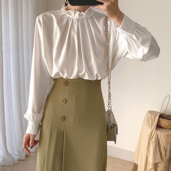 new 2021 office lady shirt spring and summer fashion simple temperament thin elegant selling collection pleated long sleeve v misg, White
new 2021 office lady shirt spring and summer fashion simple temperament thin elegant selling collection pleated long sleeve v misg, White