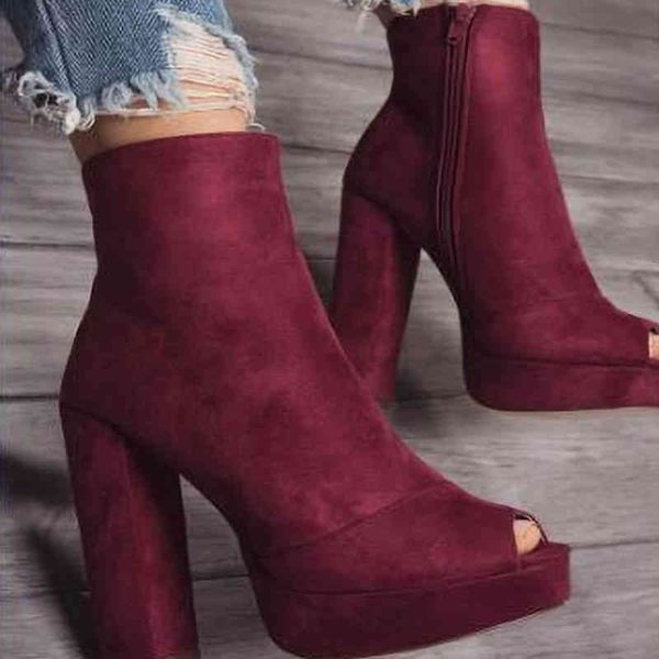 dress shoes women platform peep toe ankle boots autumn woman zip thick high heels ladies flock casual pumps female plus size 43 0ycl, Black
dress shoes women platform peep toe ankle boots autumn woman zip thick high heels ladies flock casual pumps female plus size 43 0ycl, Black