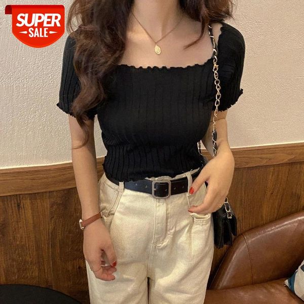 2021 summer women's knitwear t-shirts slash neck short sleeve korean style student tee wdc6541 #ye3d, White
2021 summer women's knitwear t-shirts slash neck short sleeve korean style student tee wdc6541 #ye3d, White