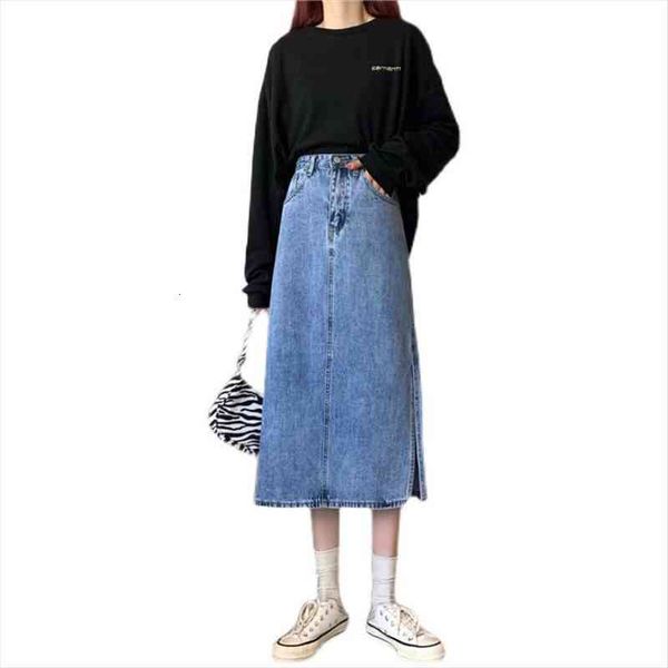 american fashion denim midi womens skirt length pencil high waist a line split hipline tight bsq074, Black
american fashion denim midi womens skirt length pencil high waist a line split hipline tight bsq074, Black