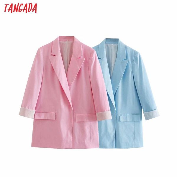women's suits & blazers tangada women pink blazer long sleeve notched collar 2021 autumn ladies casual 4m96, White;black
women's suits & blazers tangada women pink blazer long sleeve notched collar 2021 autumn ladies casual 4m96, White;black