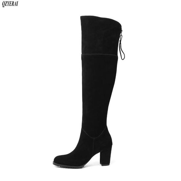 boots 2021 autumn/winter women's knee-high genuine leather to keep warm high heel european brand shoes, Black
boots 2021 autumn/winter women's knee-high genuine leather to keep warm high heel european brand shoes, Black
