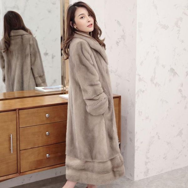 women's fur & faux fashion natural mink coat long korean jacket soft warm winter jackets 2021 roupas femeninas zjt539, Black
women's fur & faux fashion natural mink coat long korean jacket soft warm winter jackets 2021 roupas femeninas zjt539, Black