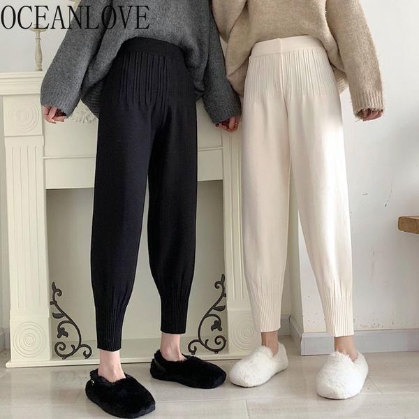 oceanlove mujer pantalones knitted autumn winter elastic high waist korean style trousers ankle-length 2021 woman pants 19259, Black;white
oceanlove mujer pantalones knitted autumn winter elastic high waist korean style trousers ankle-length 2021 woman pants 19259, Black;white