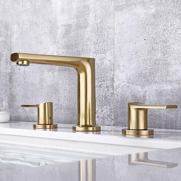 bathroom sink faucets luxury brass faucet three holes two handle basin cold water tap brushed gold /black/chrome
bathroom sink faucets luxury brass faucet three holes two handle basin cold water tap brushed gold /black/chrome