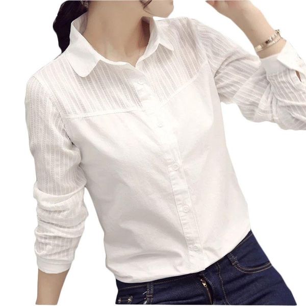 women's blouses & shirts 100% cotton striped long sleeve blusas summer autumn ladie hollow out casual girls slim df2426, White
women's blouses & shirts 100% cotton striped long sleeve blusas summer autumn ladie hollow out casual girls slim df2426, White